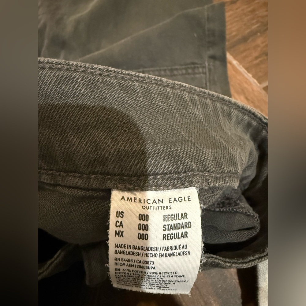 American Eagle Washed black/grey High-Waist Straight leg utility pants/jeans 000 - Picture 2 of 4